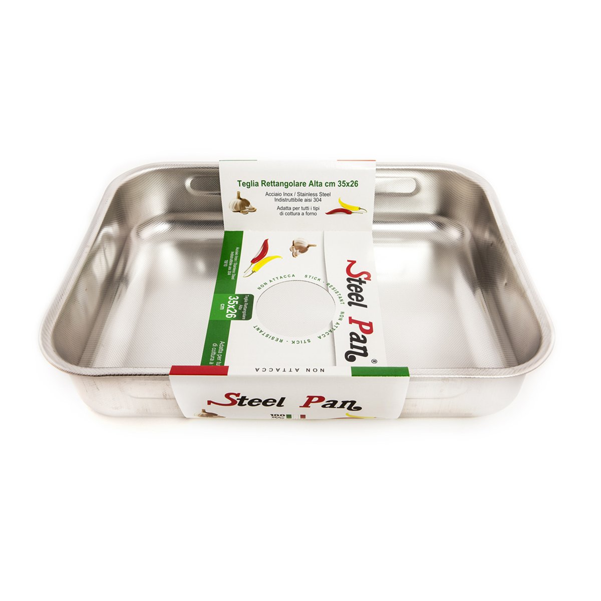 Plat à four 35x26x8 cm argent / métallique, STEELPAN