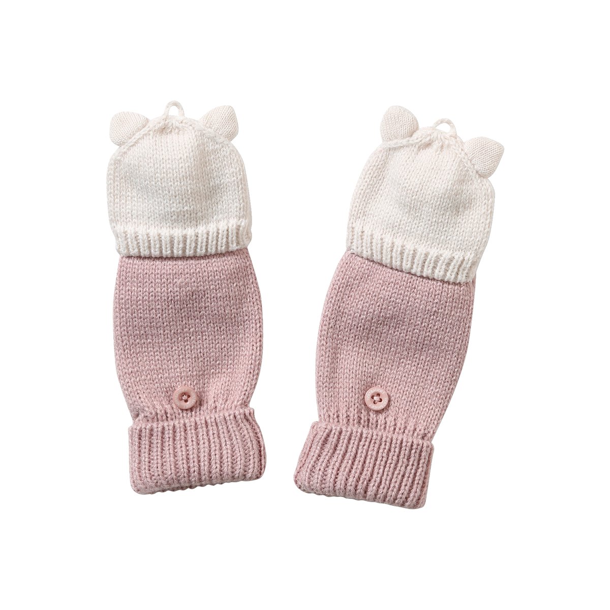 Moufles/mitaines en maille licorne rose, VERTBAUDET