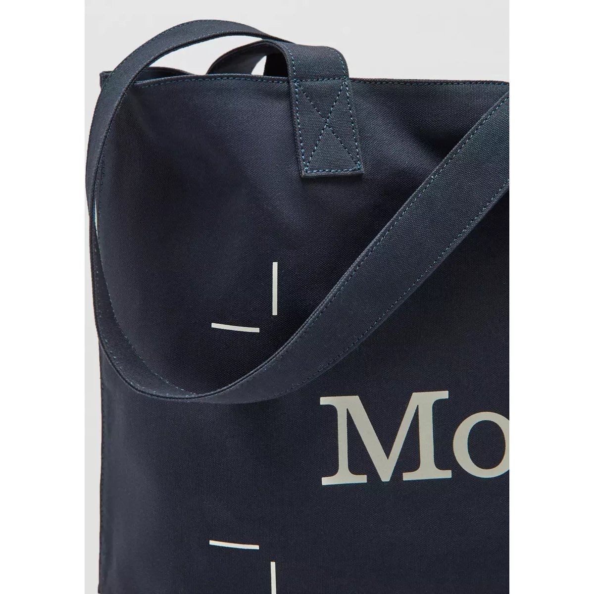 Sac cabas en toile 100 % coton bleu marine, MANGO MAN