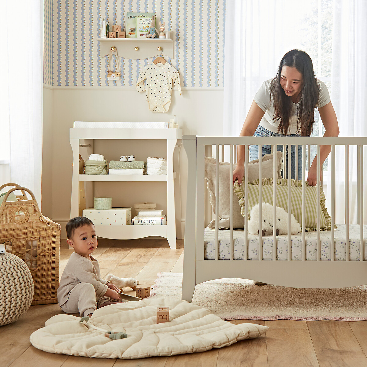 Clara Mini 2-Piece Nursery Furniture Set stone beige, CUDDLECO