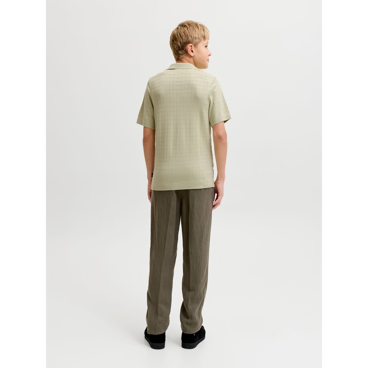 Polo Tricoté grise - alfalfa 1, JACK & JONES JUNIOR