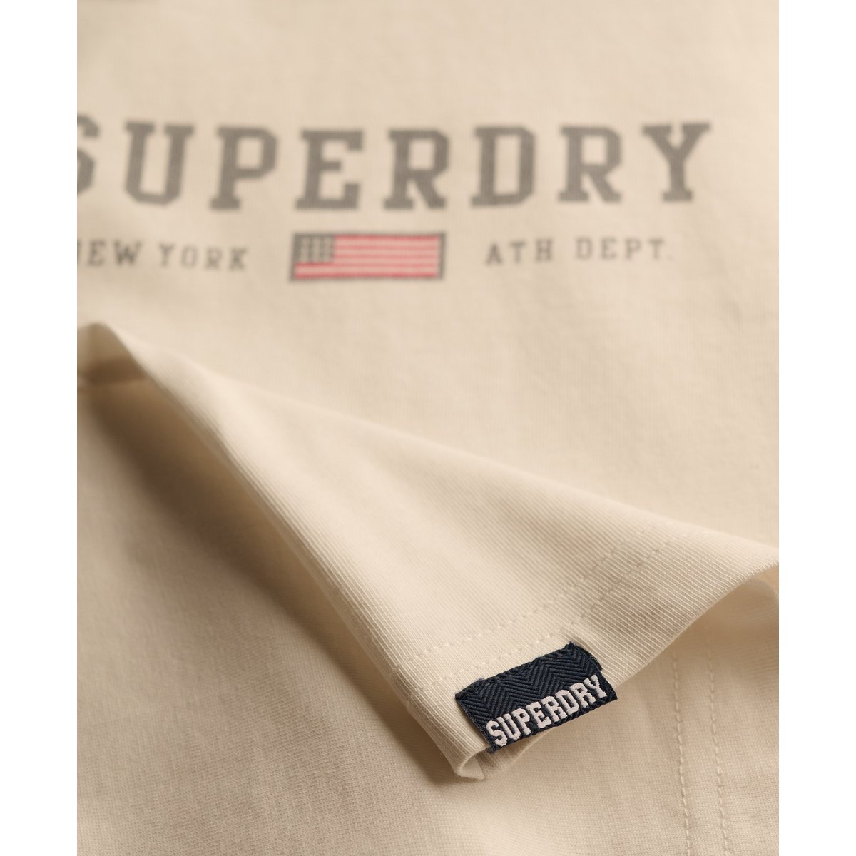 T-shirt ringer à motif Athletic Essentials blanc cassé, SUPERDRY