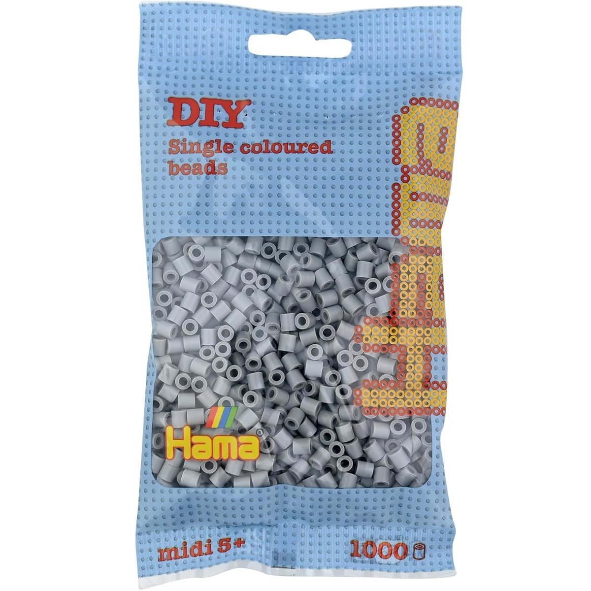 Sachet 1000 perles plastique Midi gris gris, HAMA