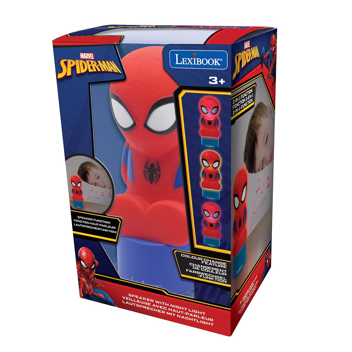 Enceinte veilleuse Spiderman couleur unique, LEXIBOOK