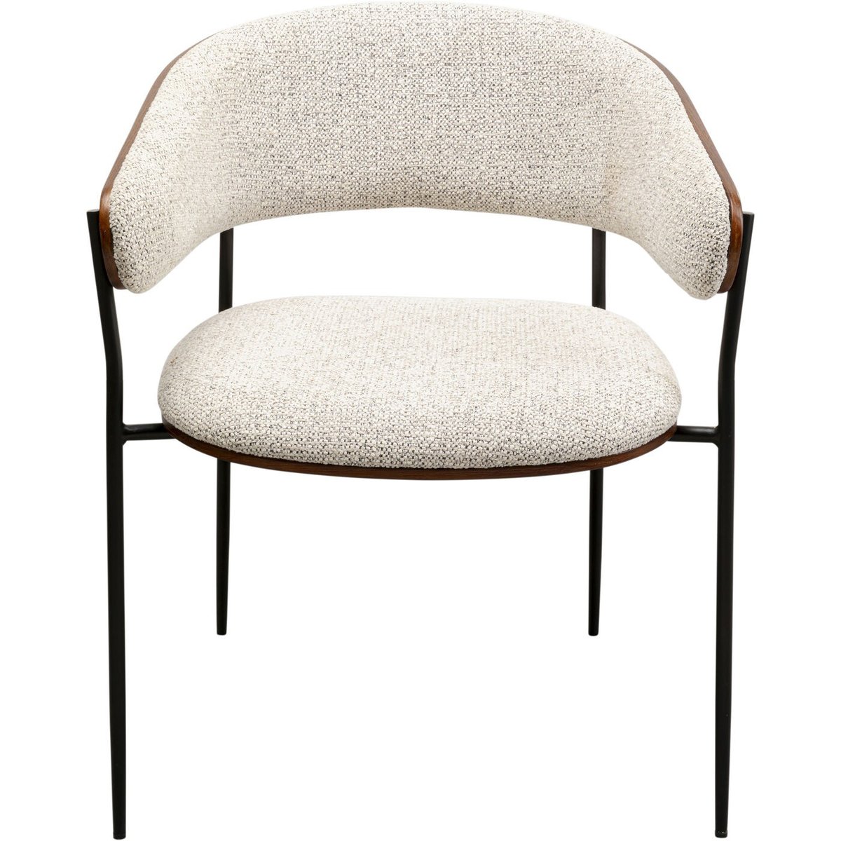 Chaise avec accoudoirs en noyer, CINDY beige, KARE DESIGN