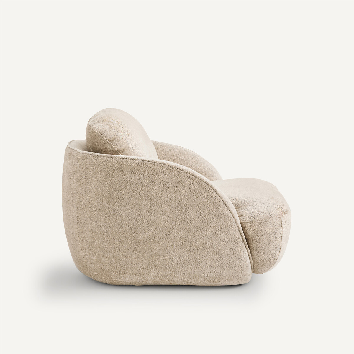 Fauteuil boule XL tissu velours, Alpine beige shiitake, AM.PM