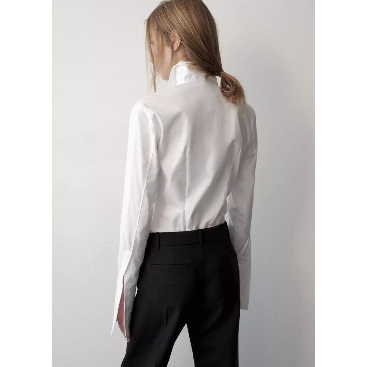 Chemise coton cintrée blanc, MANGO