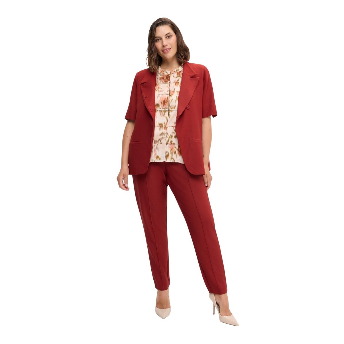 Pantalon droit à cordon de serrage marron, FIORELLA RUBINO