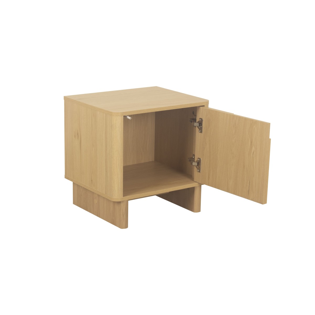 Chevet 1 porte formes arrondies - OCTAVE bois clair, CALICOSY