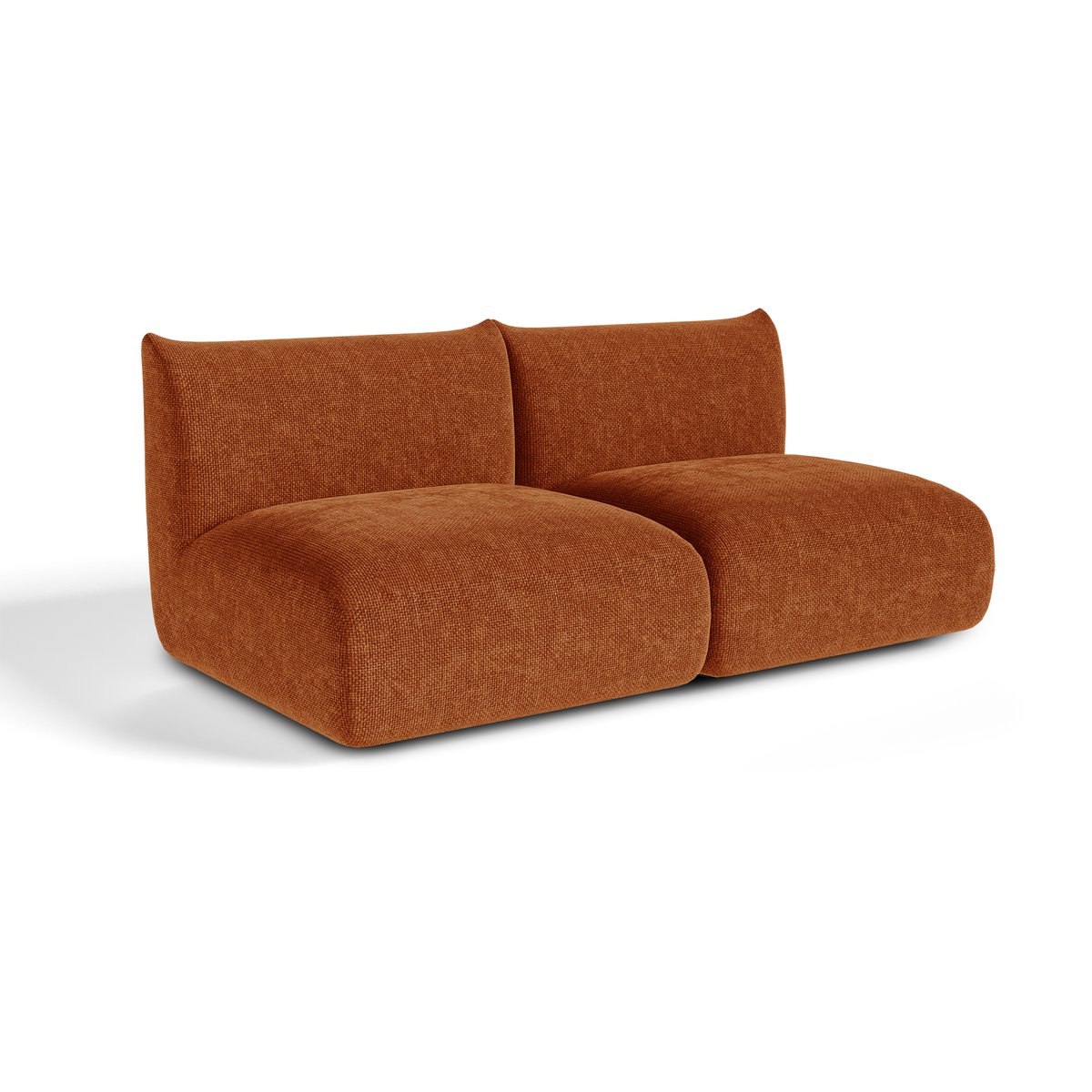 Canapé modulable 3 places en velours chenillé NOOMA terracotta, SIA HOME
