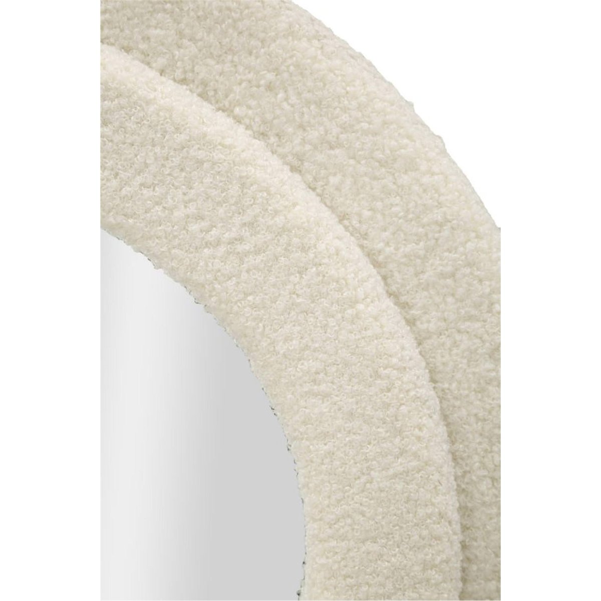 Miroir mural ondulé cadre en tissu bouclé GLAM crème, RECOLLECTION