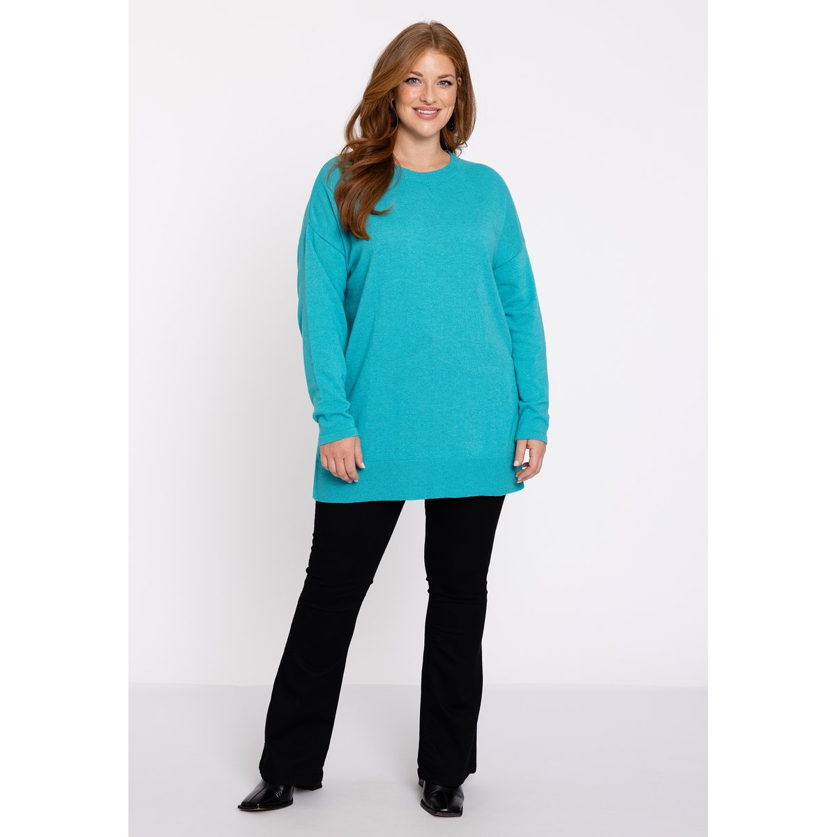 Pull avec manches longues turquoise, YOEK
