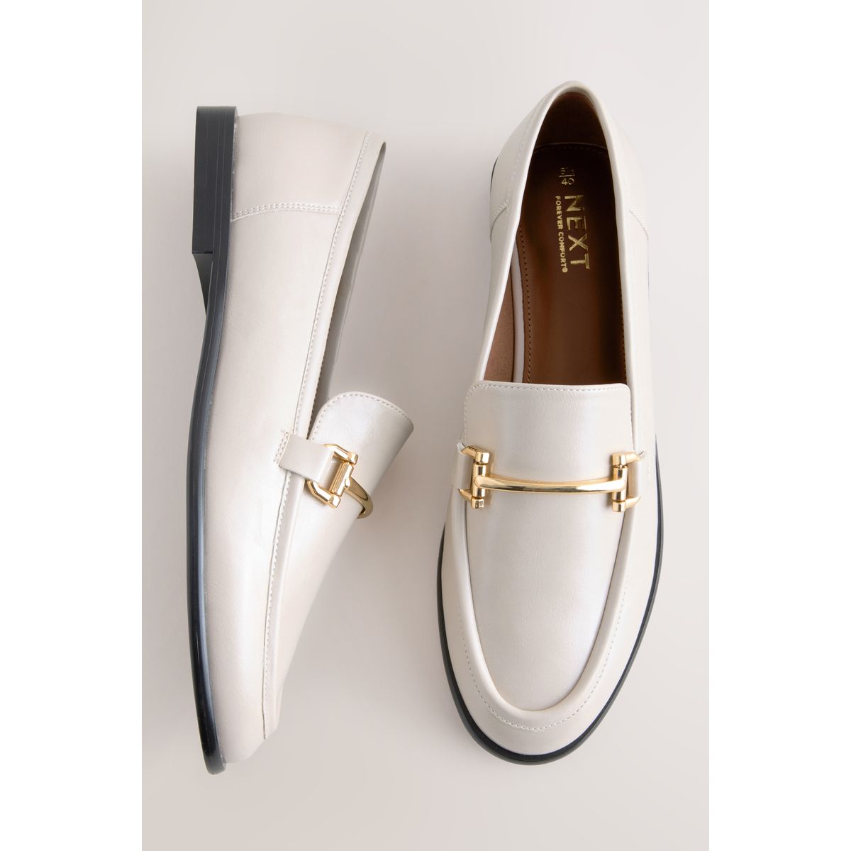 Mocassins à bout rond et liseré os, NEXT