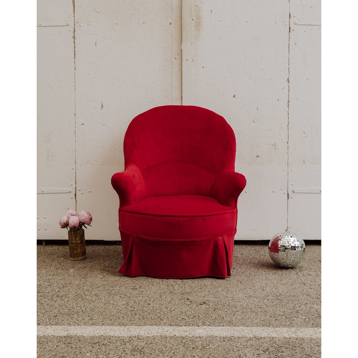 Fauteuil en velours rouge Ernest N°994 - Bon état rouge, DEBONGOUT
