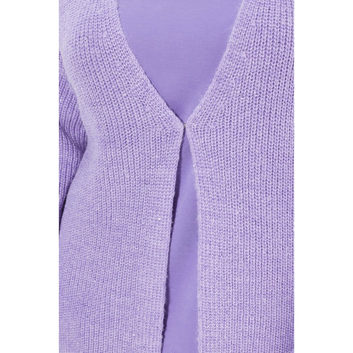 Cardigan oversize en maille côtelée lavande, ULLA POPKEN