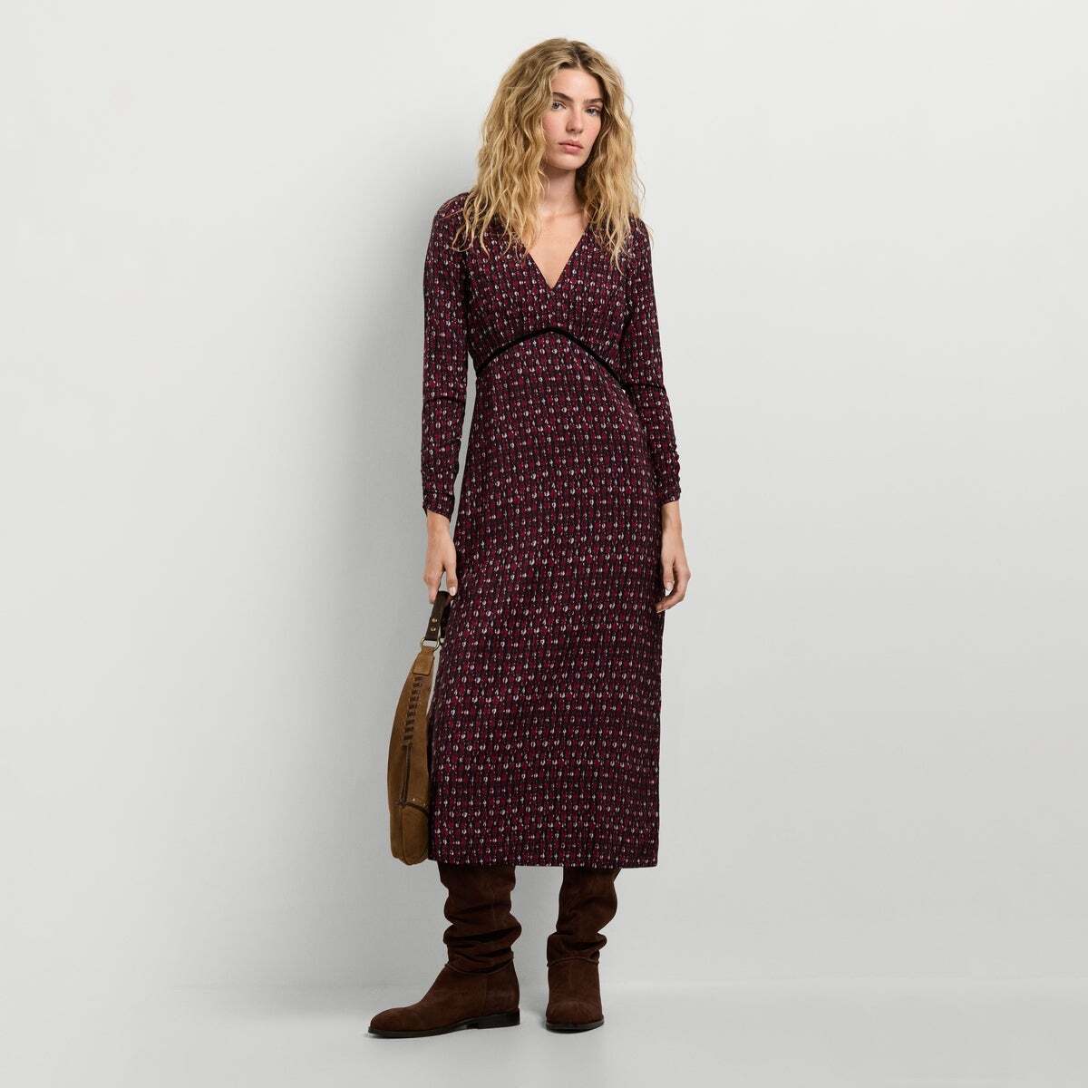 Robe Midi À Imprimé Floral rouge baie, PEPE JEANS