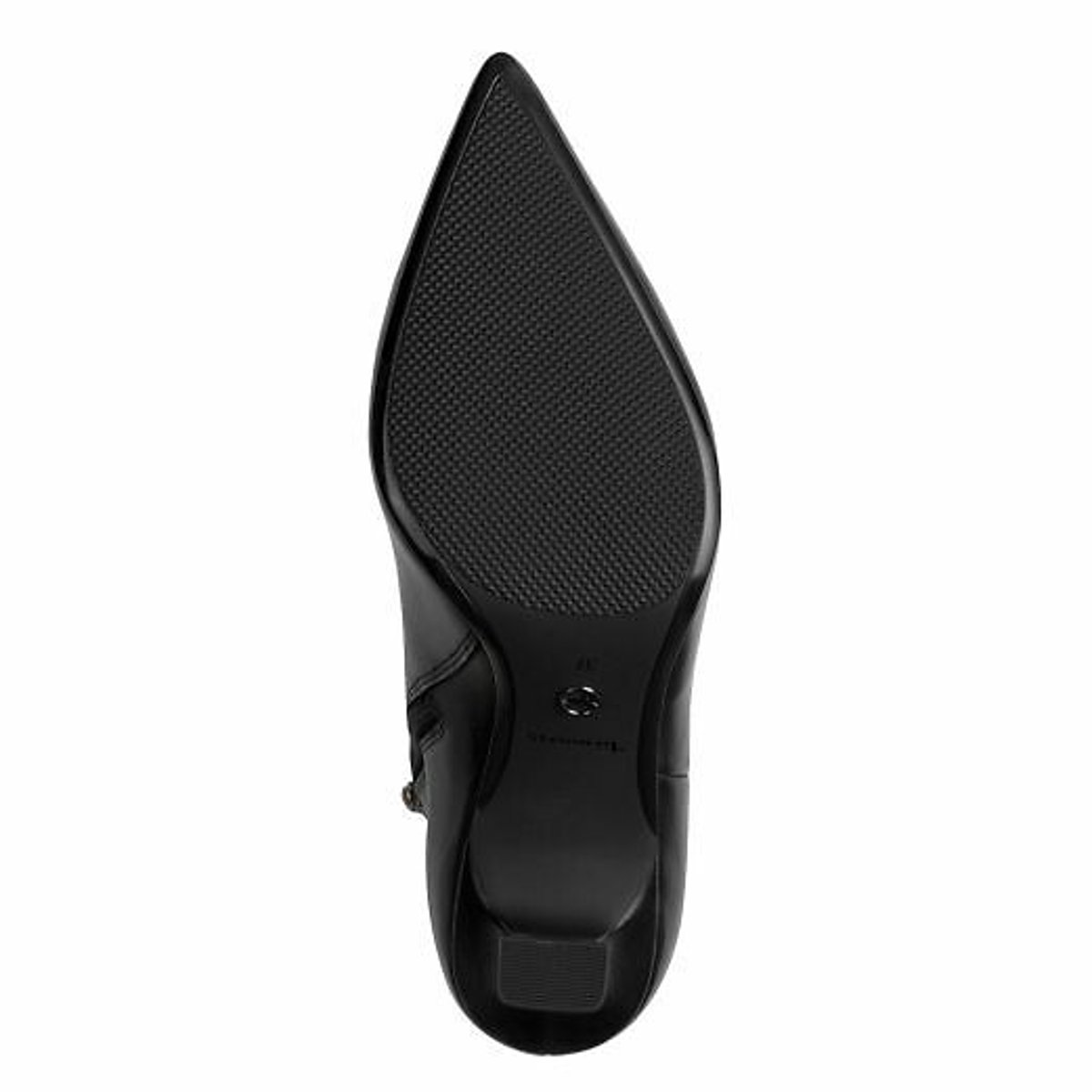 Bottines pointues en cuir noir, TAMARIS