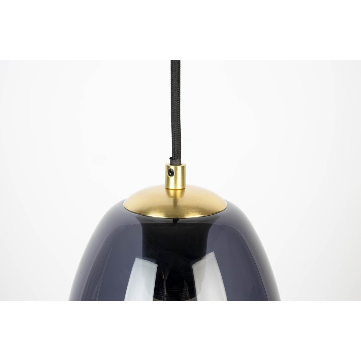 Suspension en verre industriel, LAUREN gris transparent, BOITE A DESIGN