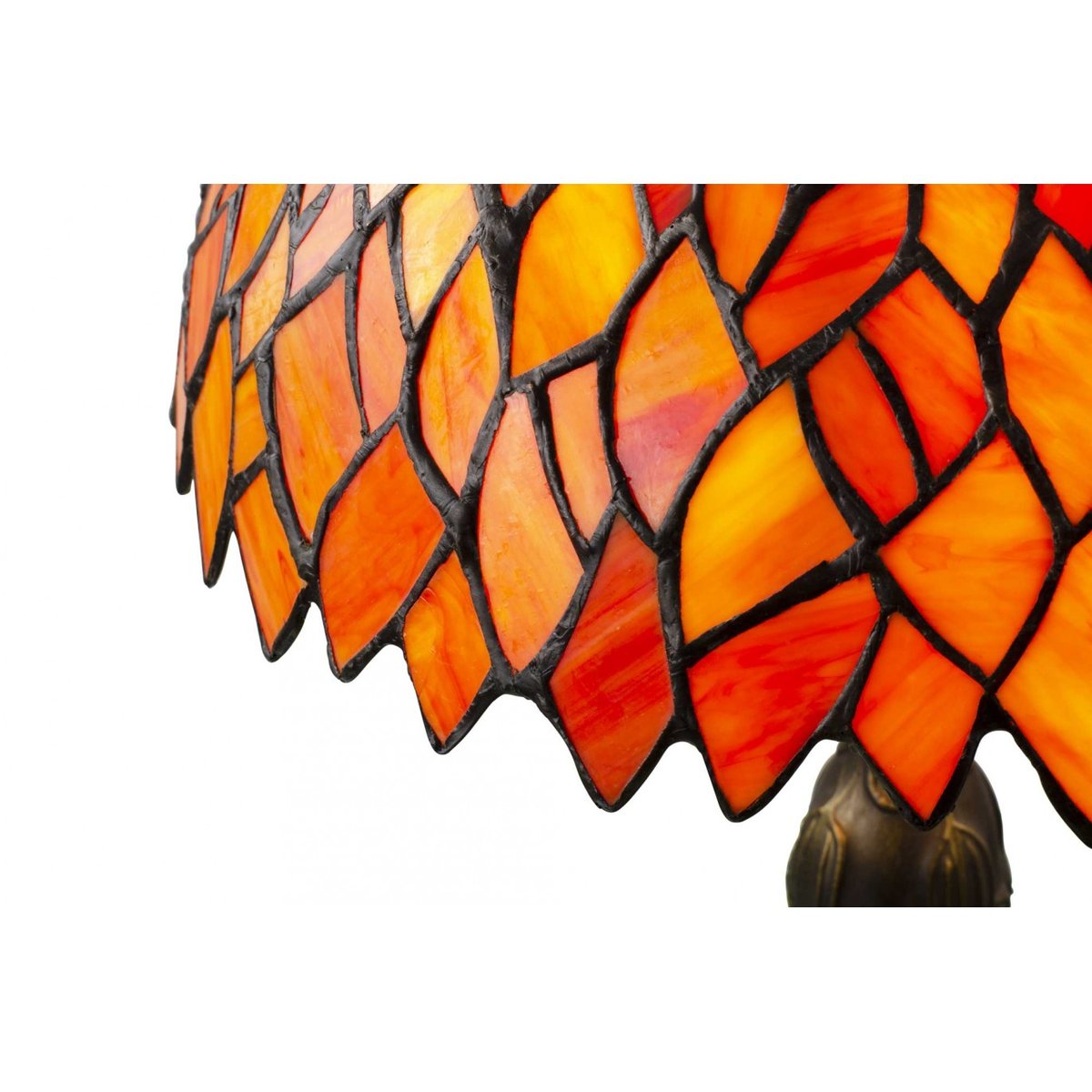 Lampe à poser moyen modèle en verre mosaïque, TIFFANY CAMILLE orange, C-CREATION