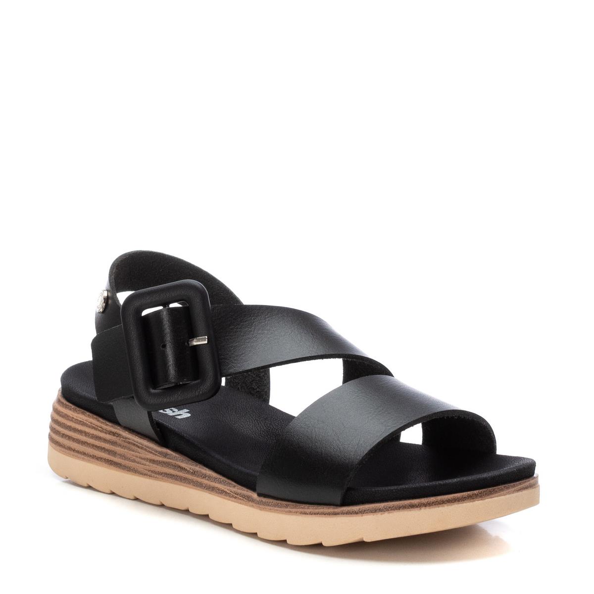 Sandale Plaine Décontractée Boucle noir, REFRESH