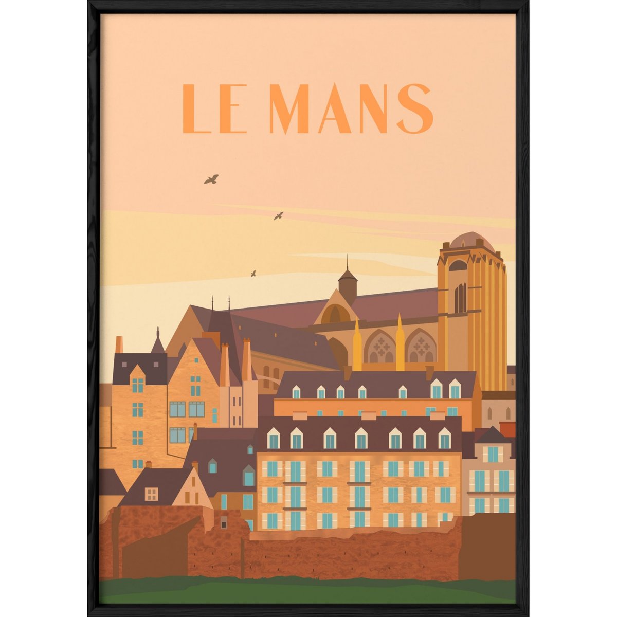 Affiche ville Le Mans 2 blanc, L'AFFICHERIE