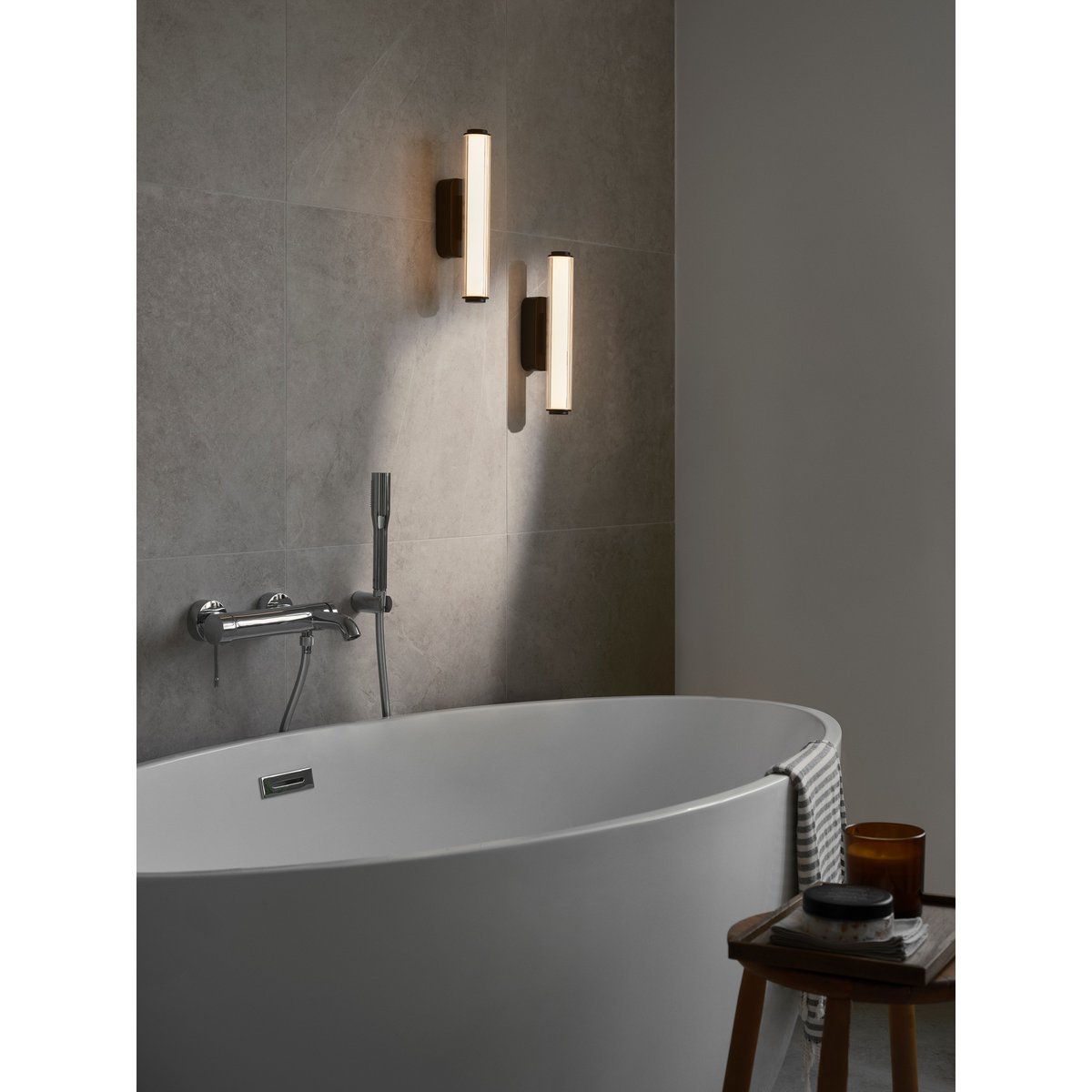 Applique murale salle de bain LED intégrée en plastique, VIRELLE noir, NORDLUX