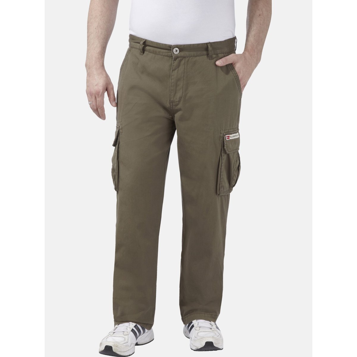 Pantalon cargo STEEN olive, JAN VANDERSTORM