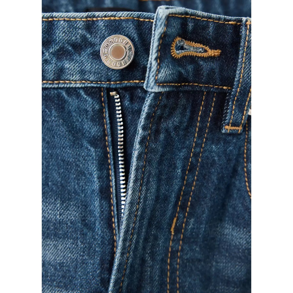 Jean droit taille haute bleu foncé, MANGO