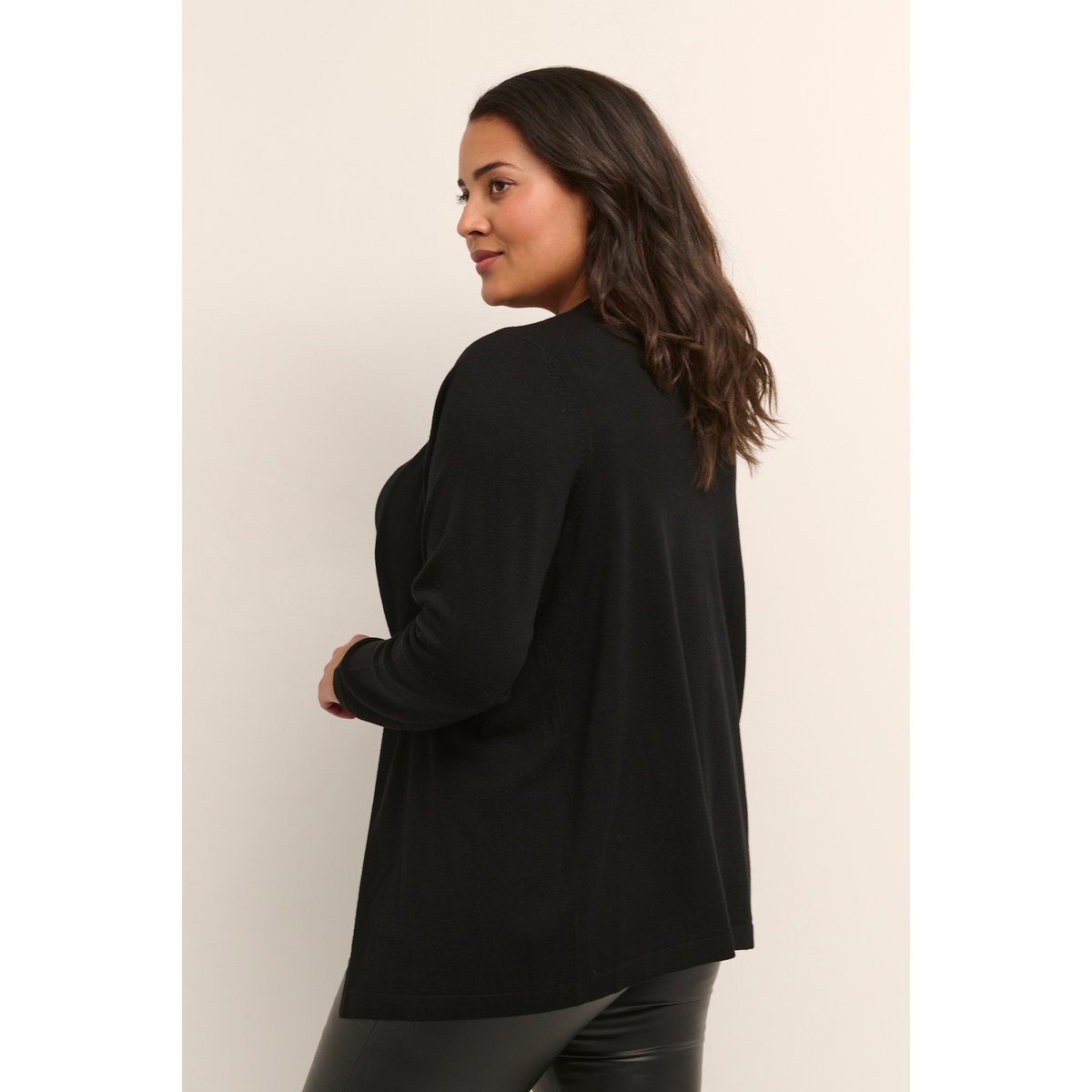 Cardigan à tricot noir black deep, KAFFE CURVE