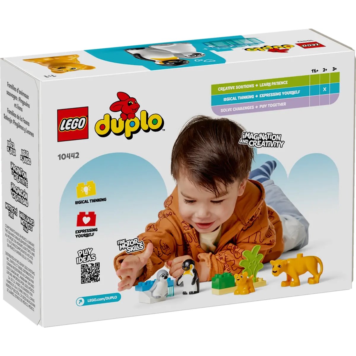 LEGO DUPLO - Familles d'animaux sauvages : pingouins et lions - 10442 multicolore, LEGO