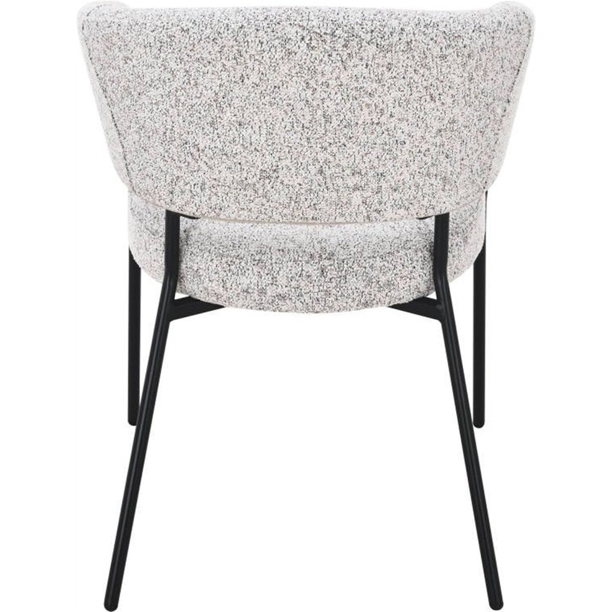 Chaise rembourrée en tissu, Fait main beige chiné avec accents blanc et noir, RECOLLECTION