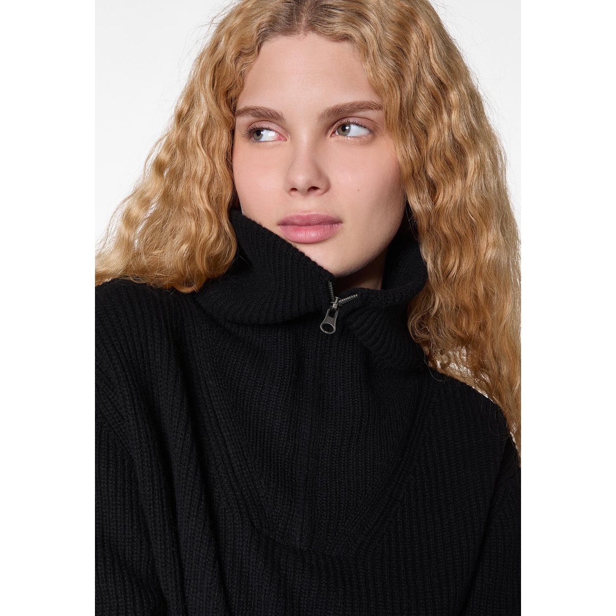 Pull col zippé noir, RODIER