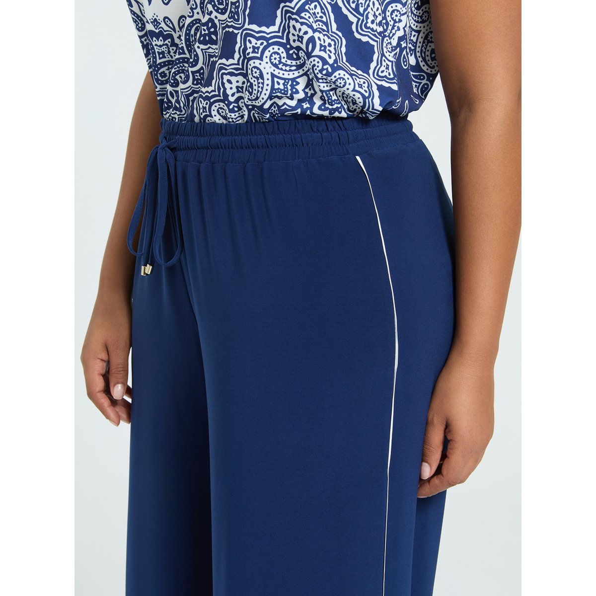 Pantalon cropped bleu, FIORELLA RUBINO