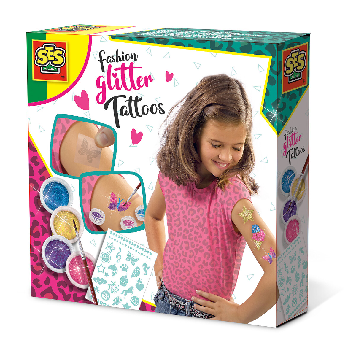 Brinquedo "Kit de tatuagens com glitter", SES multicolor, SES