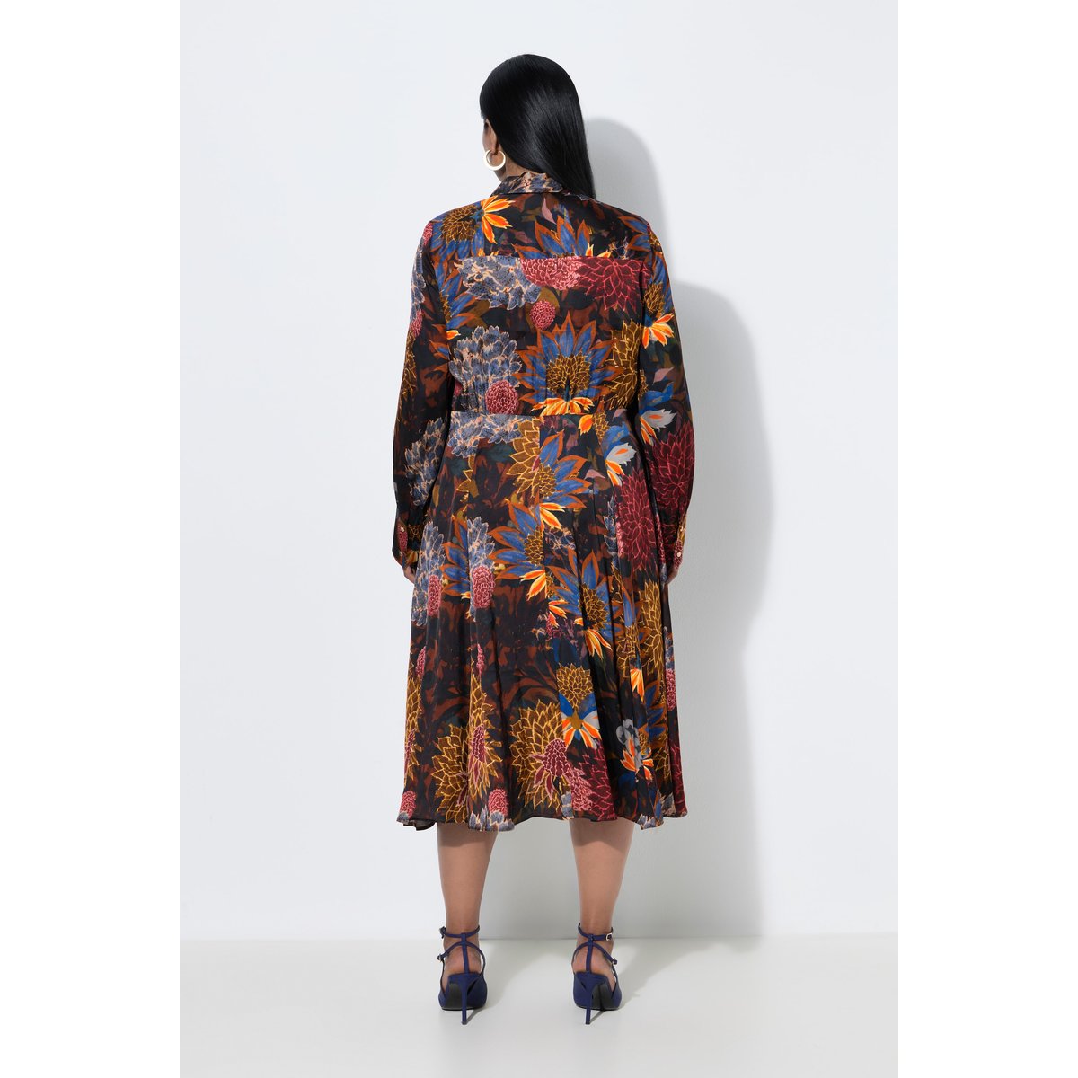 Robe-chemisier longueur midi chocolat, ULLA POPKEN
