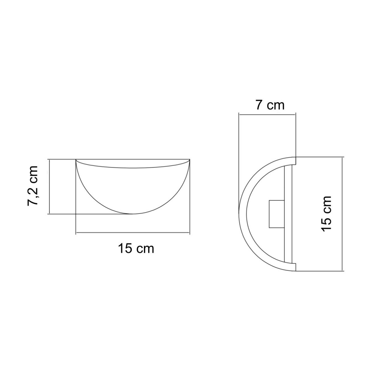 Applique LED demi-sphère travertin - SÈVE beige, KOSILUM