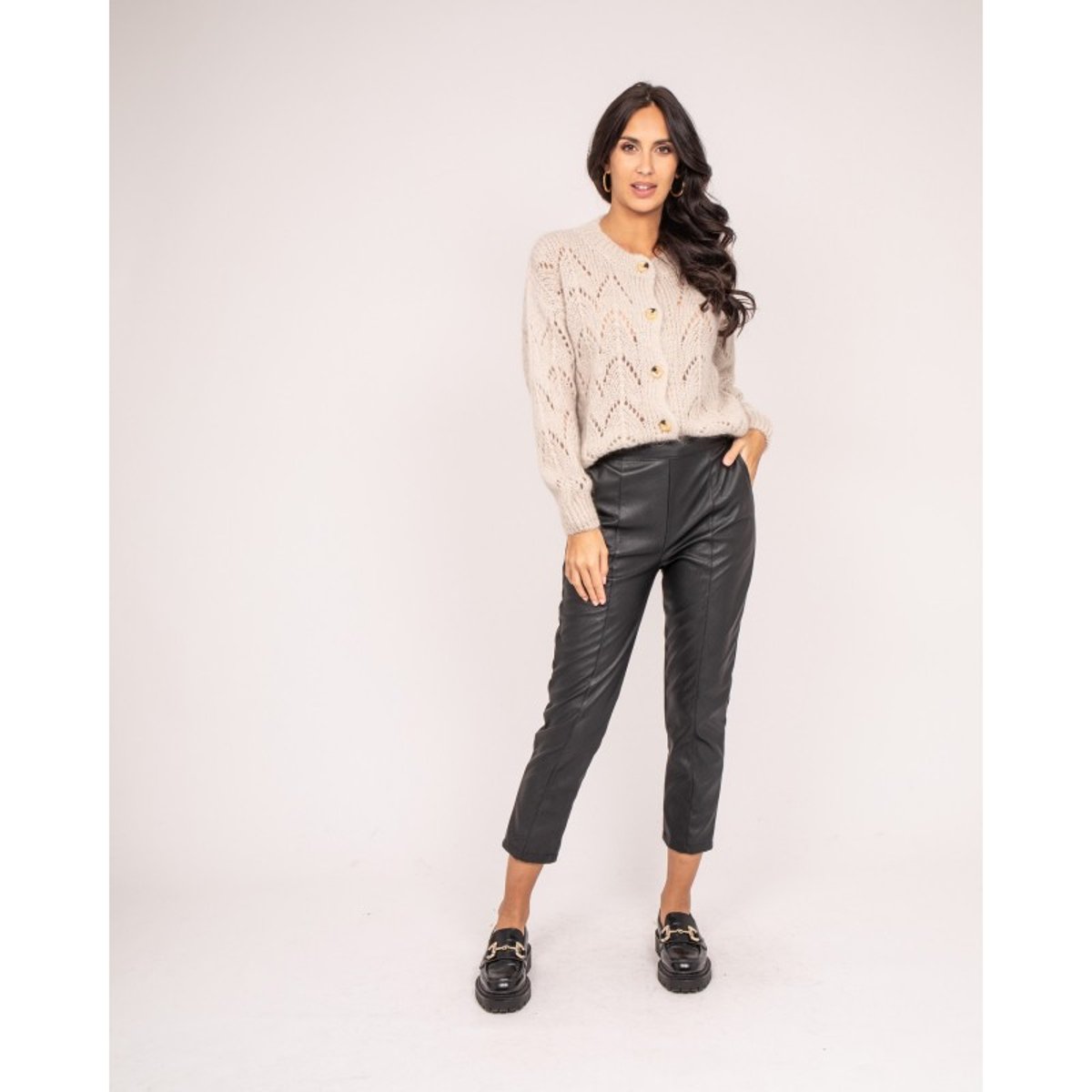 Pantalon Simili Cuir Ember noir, DONA LISA
