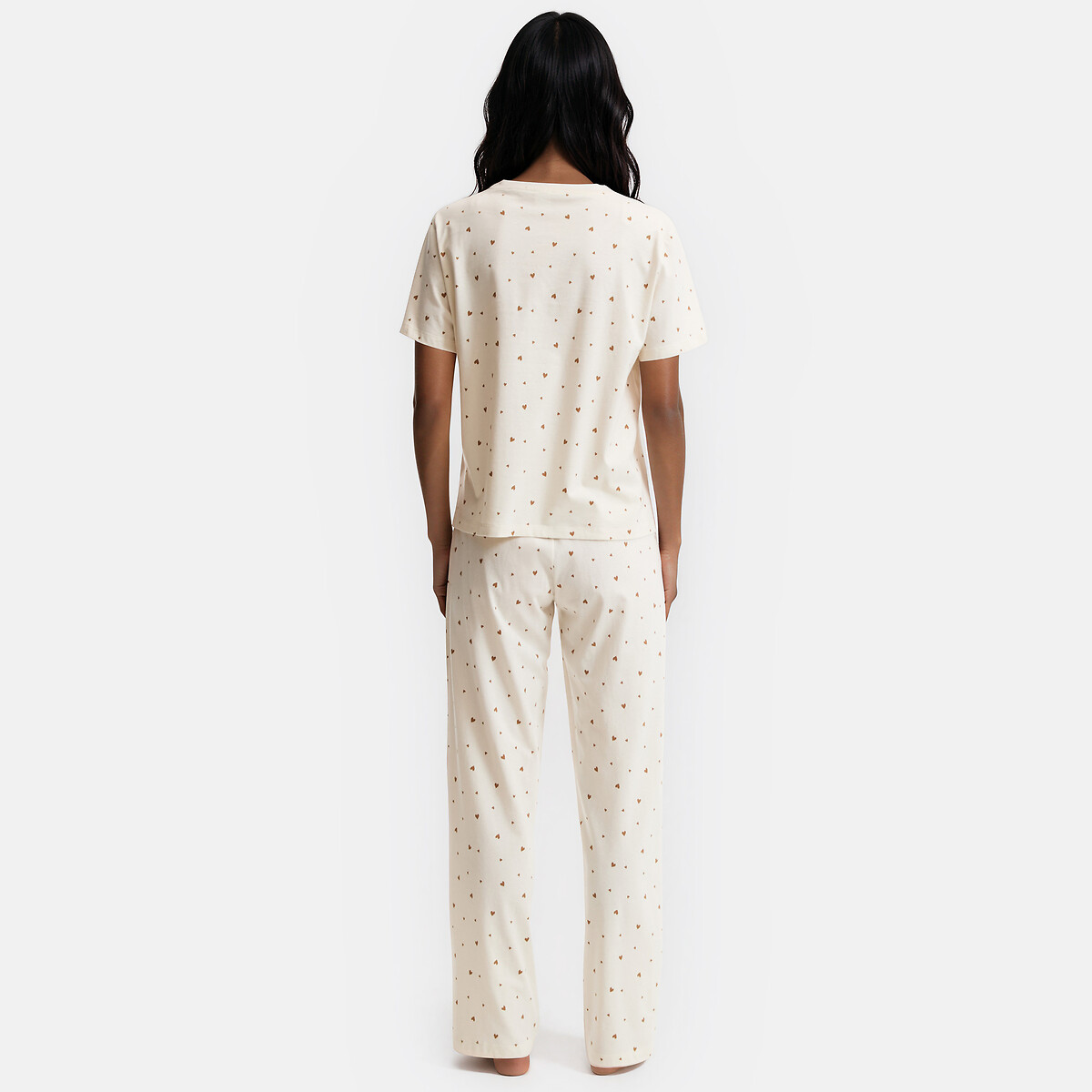 Pyjama imprimé cœurs, en jersey de coton imprimé coeurs, LA REDOUTE COLLECTIONS