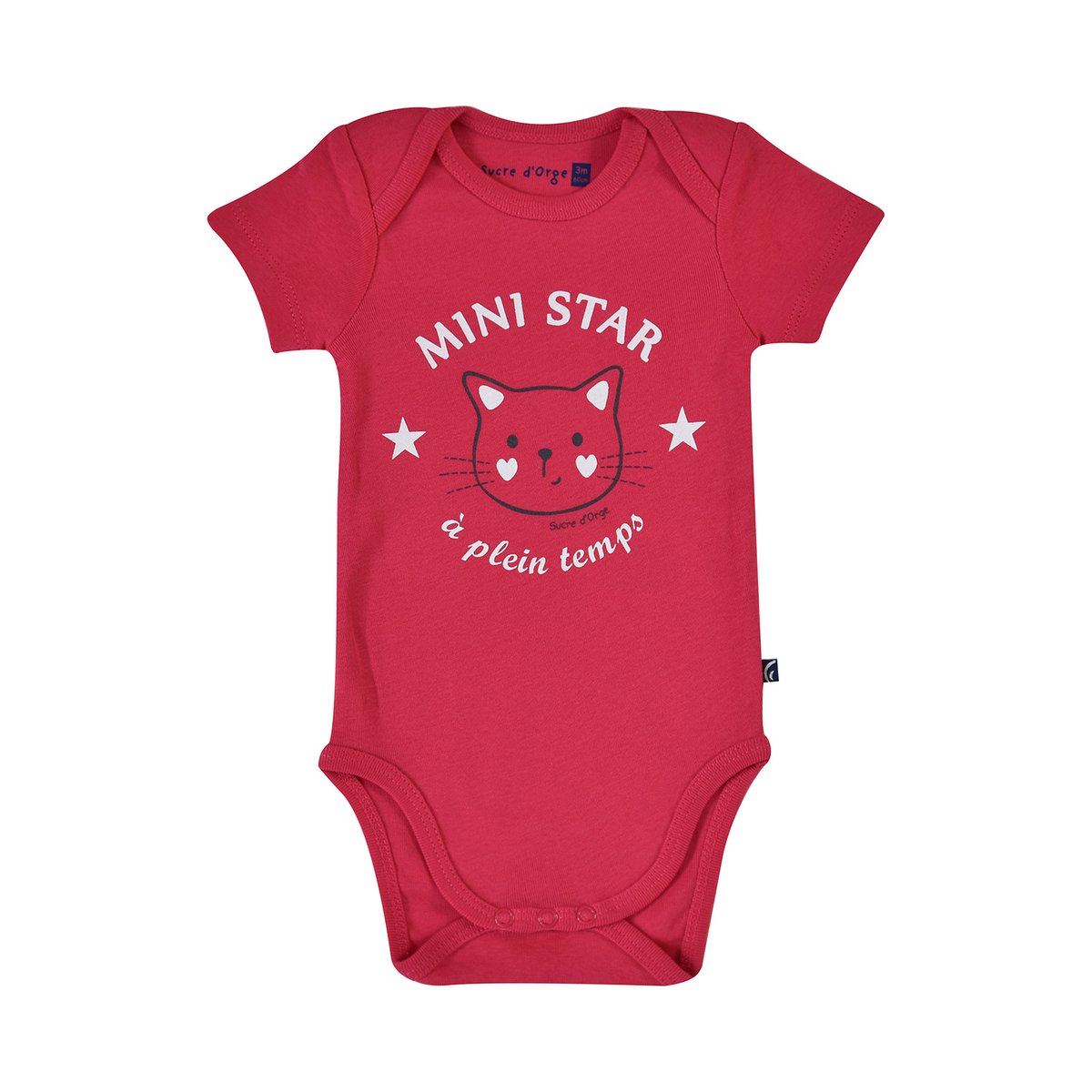 3 bodies bebe elbertina manches courtes rose, SUCRE D'ORGE