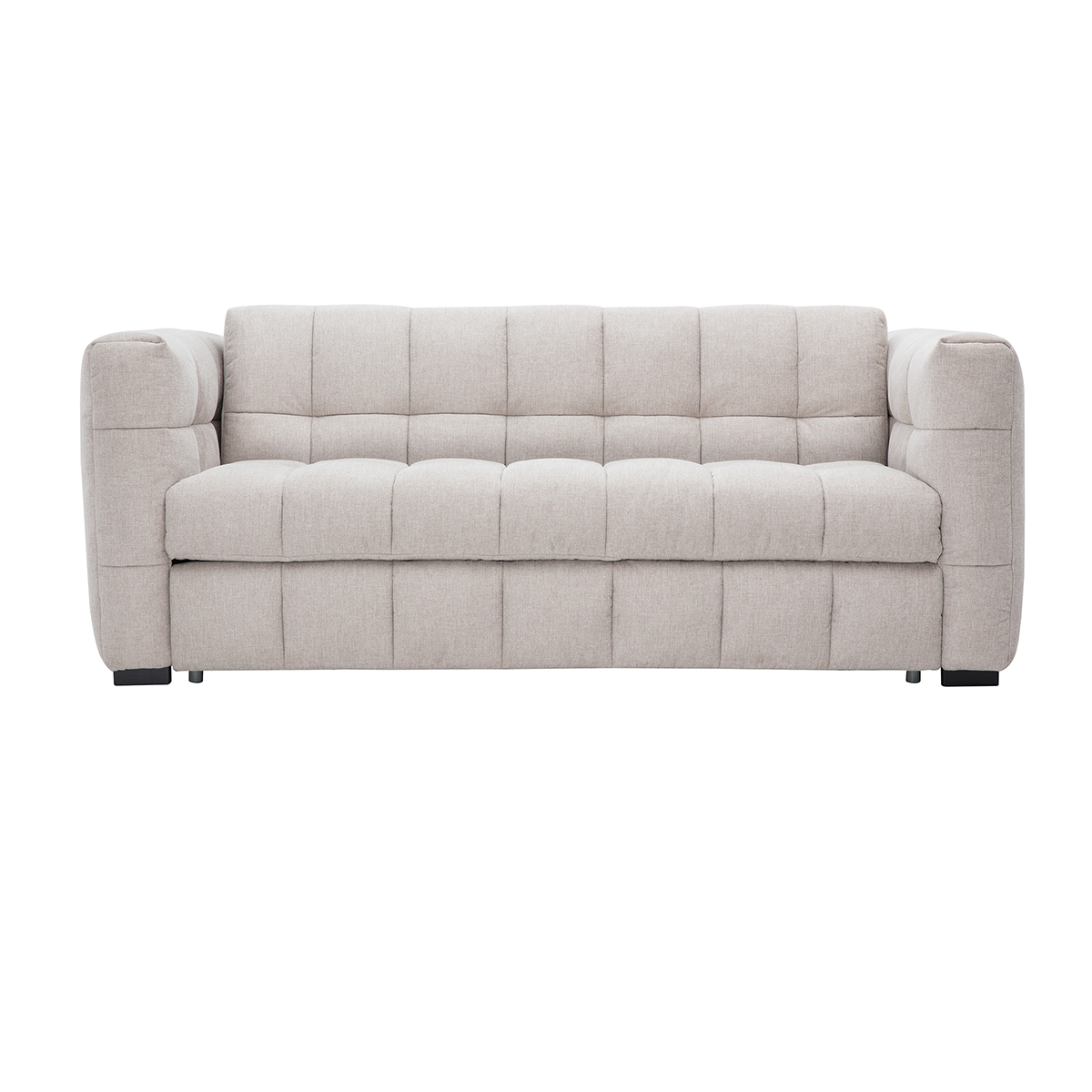 Canapé convertible design 3 places en tissu effet velours texturé beige CORTO beige, MILIBOO