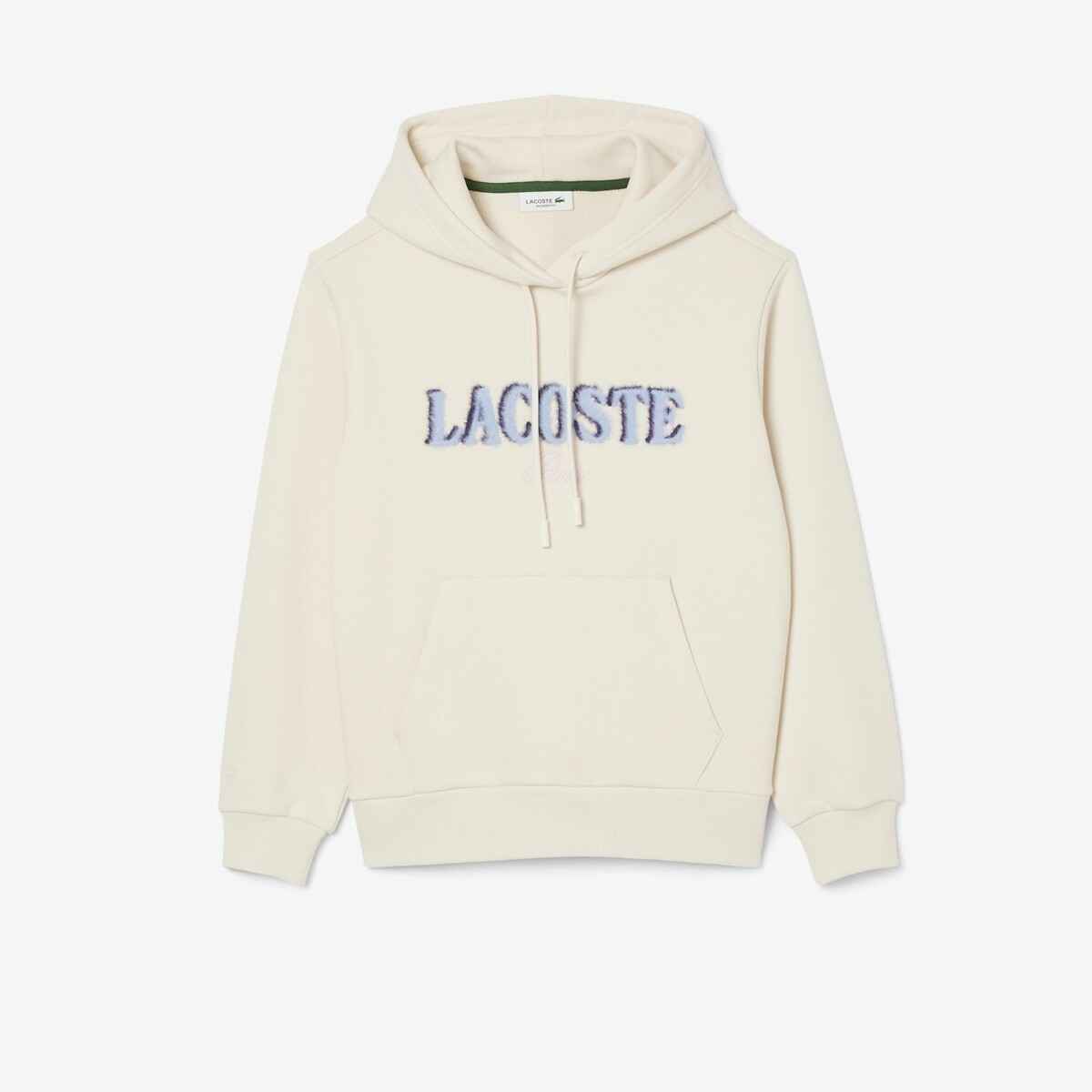 Sweatshirt molleton à capuche siglé beige-xfj, LACOSTE