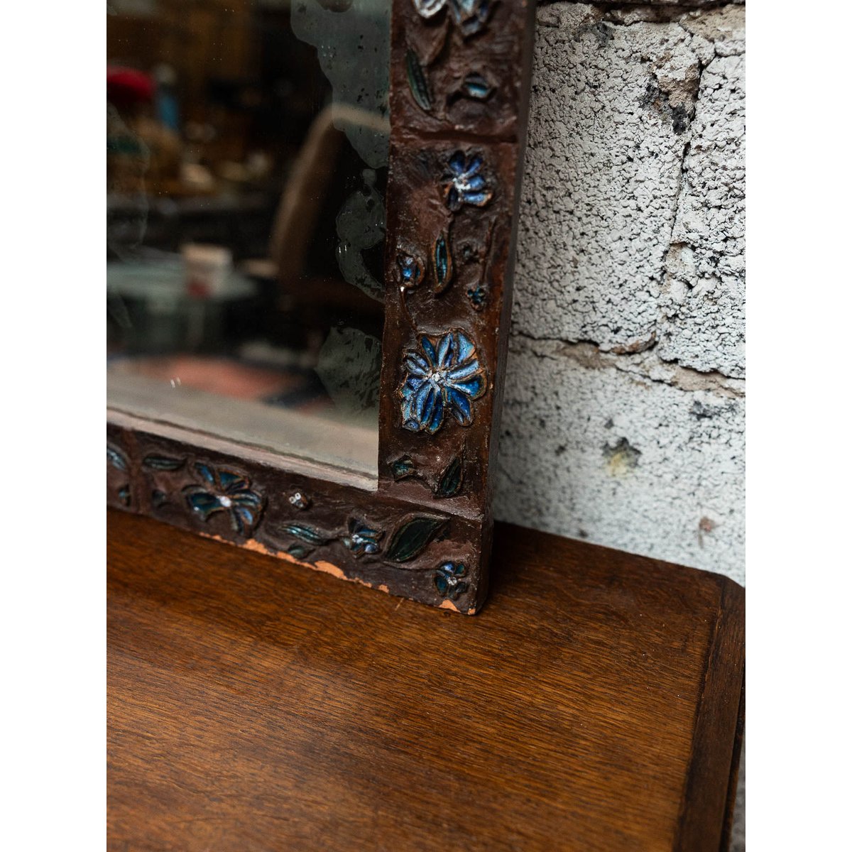 Miroir en céramique Georges N°1362 - Bon état gris, DEBONGOUT