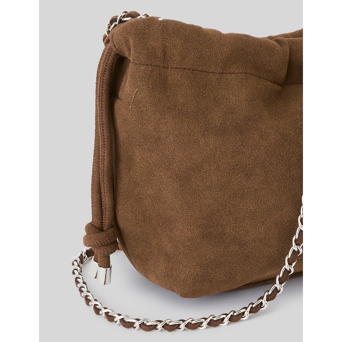 Sac bandoulière chaîne marron foncée, BZB