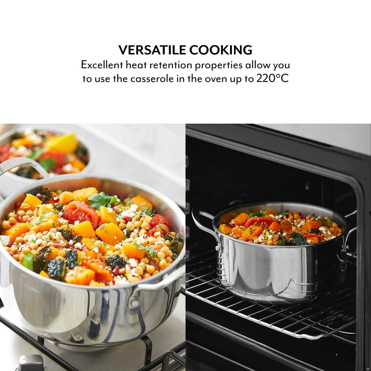 24cm SLT Core Tri-ply Casserole with Lid silver-coloured, SUR LA TABLE