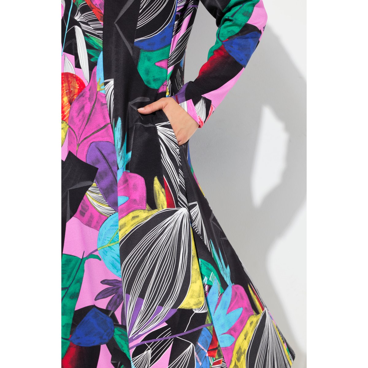 Robe en jersey à manches longues noir, ULLA POPKEN
