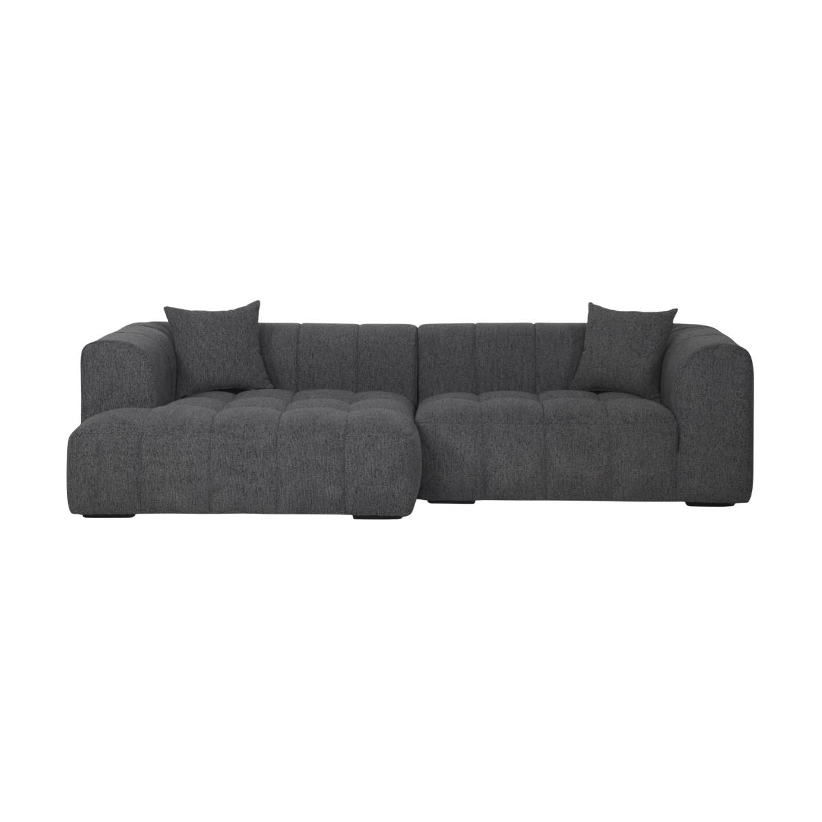 Canapé d'angle en tissu DAVIS gris, MADE IN MEUBLES