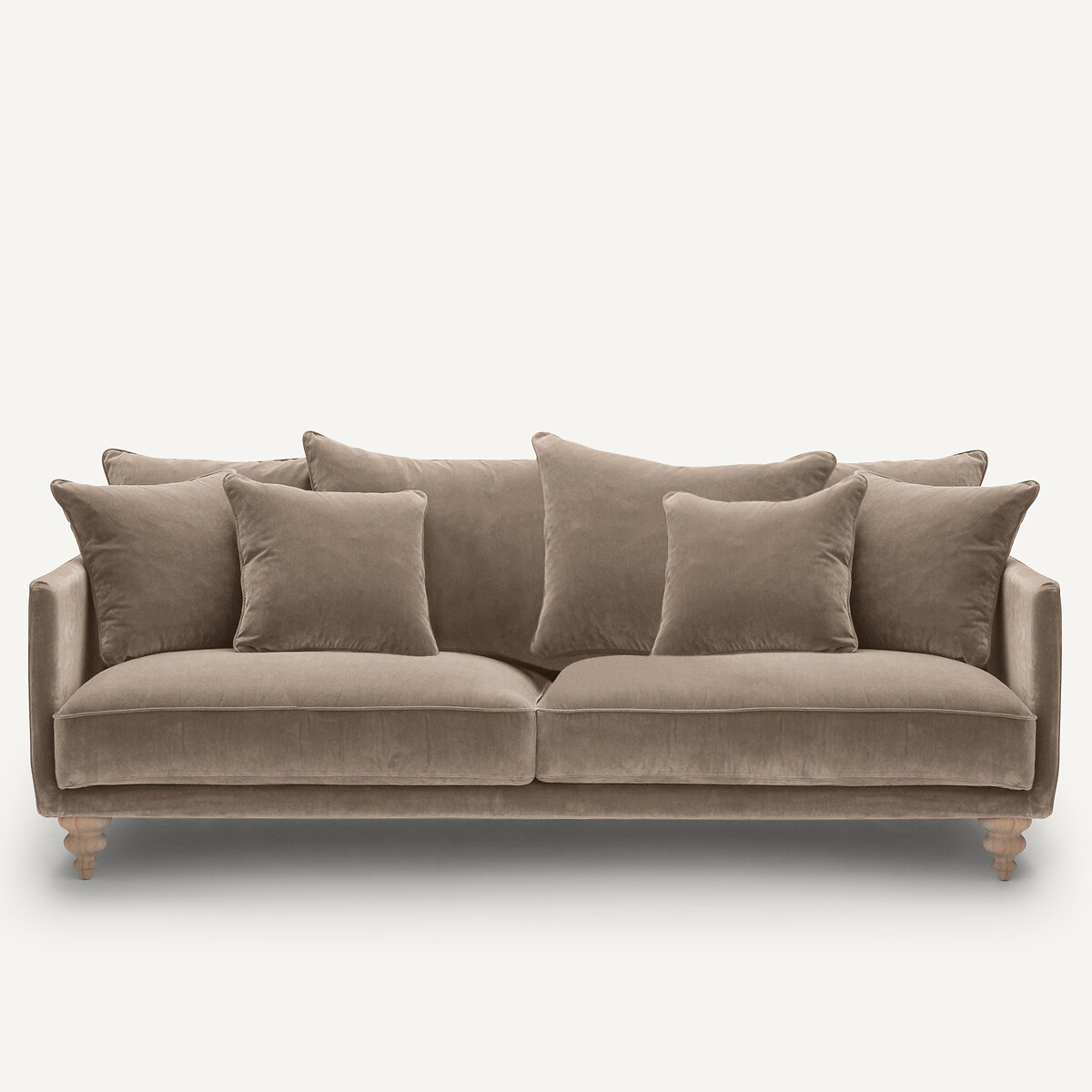 Housse de canapé velours, Lazare beige cendré, AM.PM