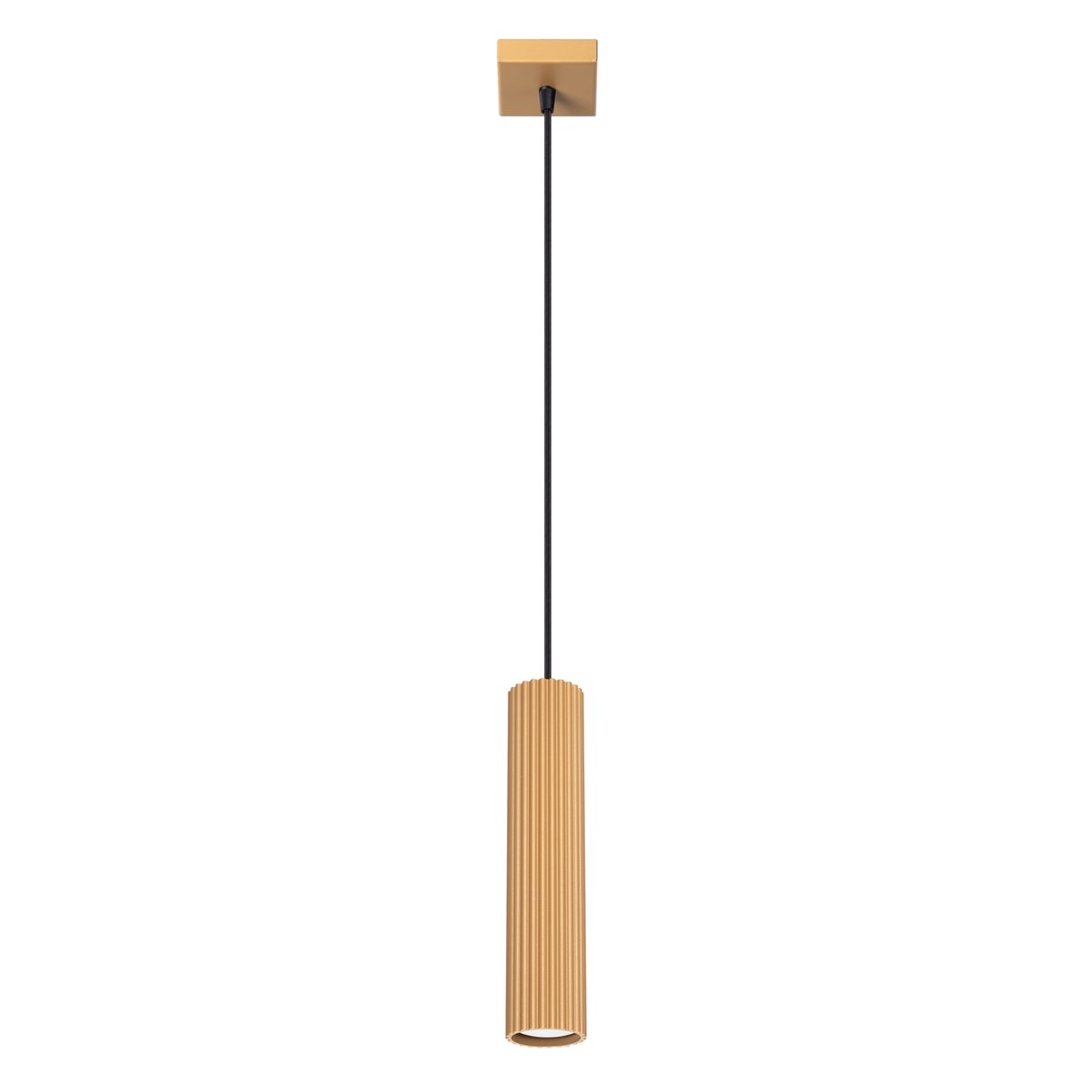 Suspension Aluminium Doré GU10 1 Karbon jaune, EDEN