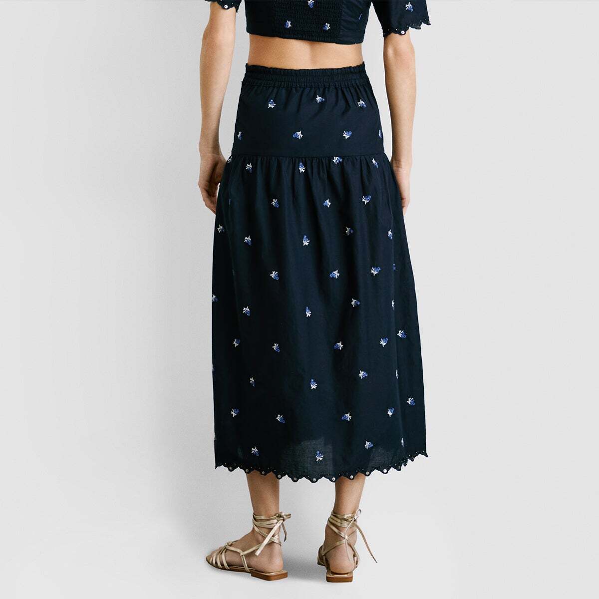 Jupe Midi En Popeline bleu dulwich, PEPE JEANS