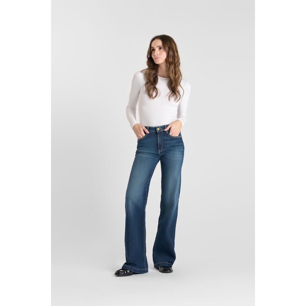 Jeans flare PULP high flare, longueur 34 blue, LE TEMPS DES CERISES